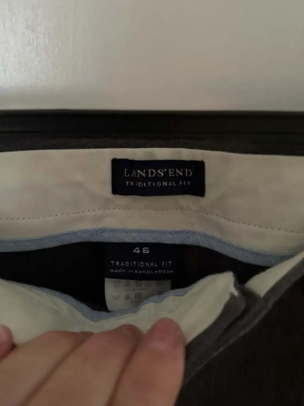 Lands' End Traditional Fit 100% Cotton Pleated Pants Gray Size 46x29